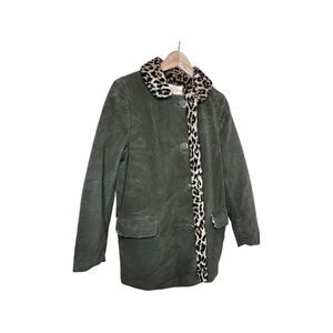 WEATHERBEE Vintage Green & Leopard Jacket Sz L